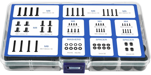GINKGO Set di Viti VESA Universali per TV & Monitor (M4, M5, M6, M8) (Kit di montaggio da 68 pezzi per supporti a parete e piedistalli – Compatibile fino a 80 pollici.)