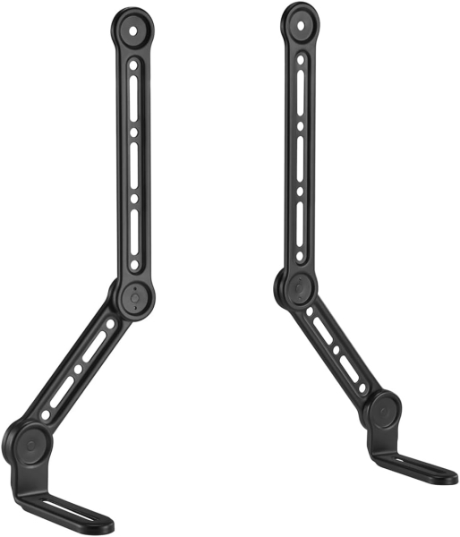 my wall Supporto Universale Soundbar per TV fino a 49 Pollici (HZ32-1L) (Fissaggio salvaspazio sullo schermo (Inclinabile & Girevole) fino a 15 kg – Con protezione antivibrazioni & 20 anni di garanzia)