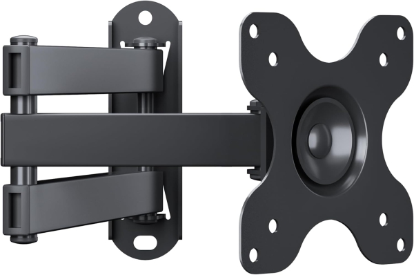 Supporto da parete per monitor PC BONTEC Supporto da parete per TV orientabile/inclinabile per monitor e TV al plasma curvi da 13-30 pollici, VESA 75x75/100x100 mm, fino a 15 kg, livella inclusa