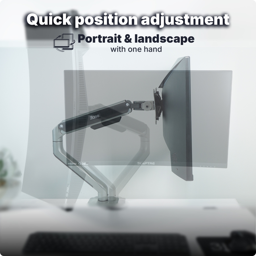 3IDEE Flexi-Lite Braccio Monitor Singolo per Schermi 13-32 Pollici (Max. 9 kg)