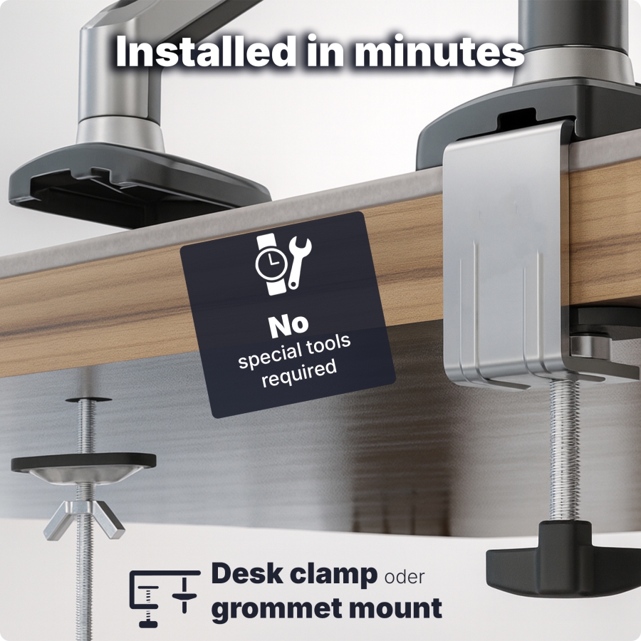 3IDEE Flexi-Lite Braccio Monitor Singolo per Schermi 13-32 Pollici (Max. 9 kg)