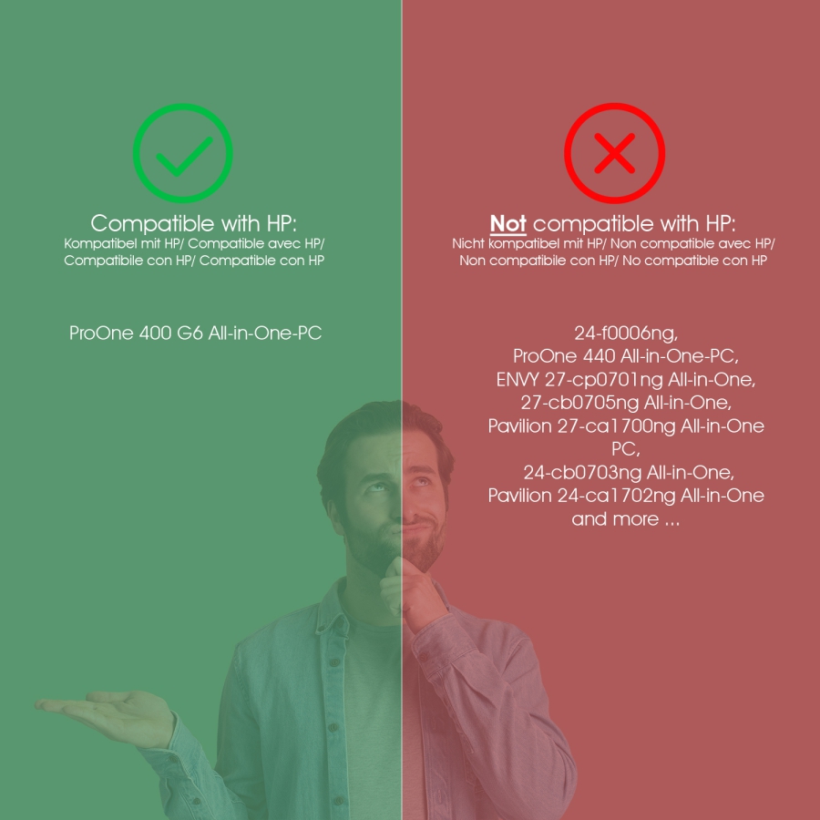 Adattatore VESA compatibile con HP All-in-One PC (ProOne 400 G6) - 75x75 mm