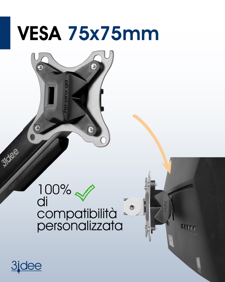 Adattatore VESA compatibile con HP All-in-One PC (ProOne 400 G6) - 75x75 mm