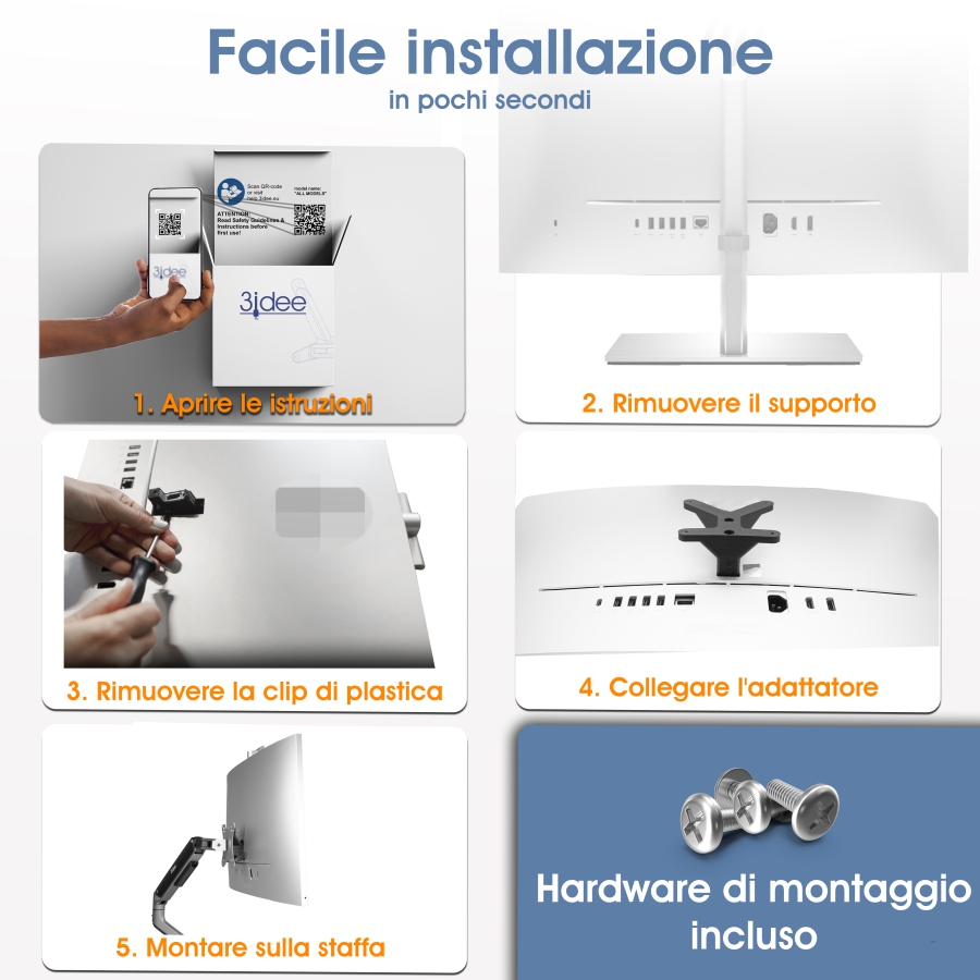 Adattatore VESA compatibile con i PC All-in-One HP (EliteOne 840, 870 G9)