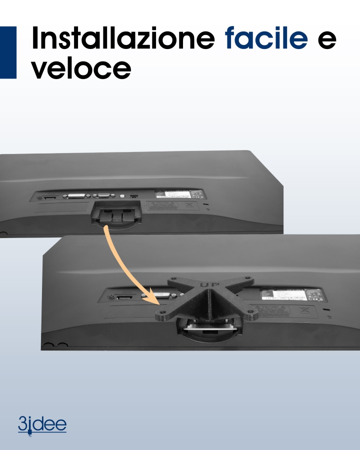 Adattatore VESA compatibile con il monitor Acer (G-series: G226HQL, G246HQL, G247HL, G277HL, G277HU // S-series: S200HL, S200HQL, S220HQL, S230HL, S232HL, S242HL)