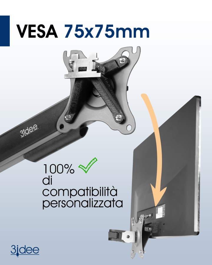 Adattatore VESA compatibile con il monitor Acer (G-series: G226HQL, G246HQL, G247HL, G277HL, G277HU // S-series: S200HL, S200HQL, S220HQL, S230HL, S232HL, S242HL)