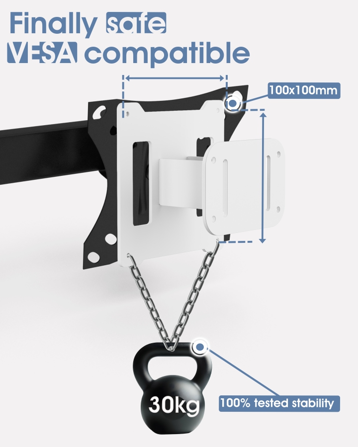 Adattatore VESA compatibile con il monitor Samsung Odyssey (G9, Neo G9, G8, Neo G8, CRG9, CHG9, CHG90 e altri) - 100x100mm