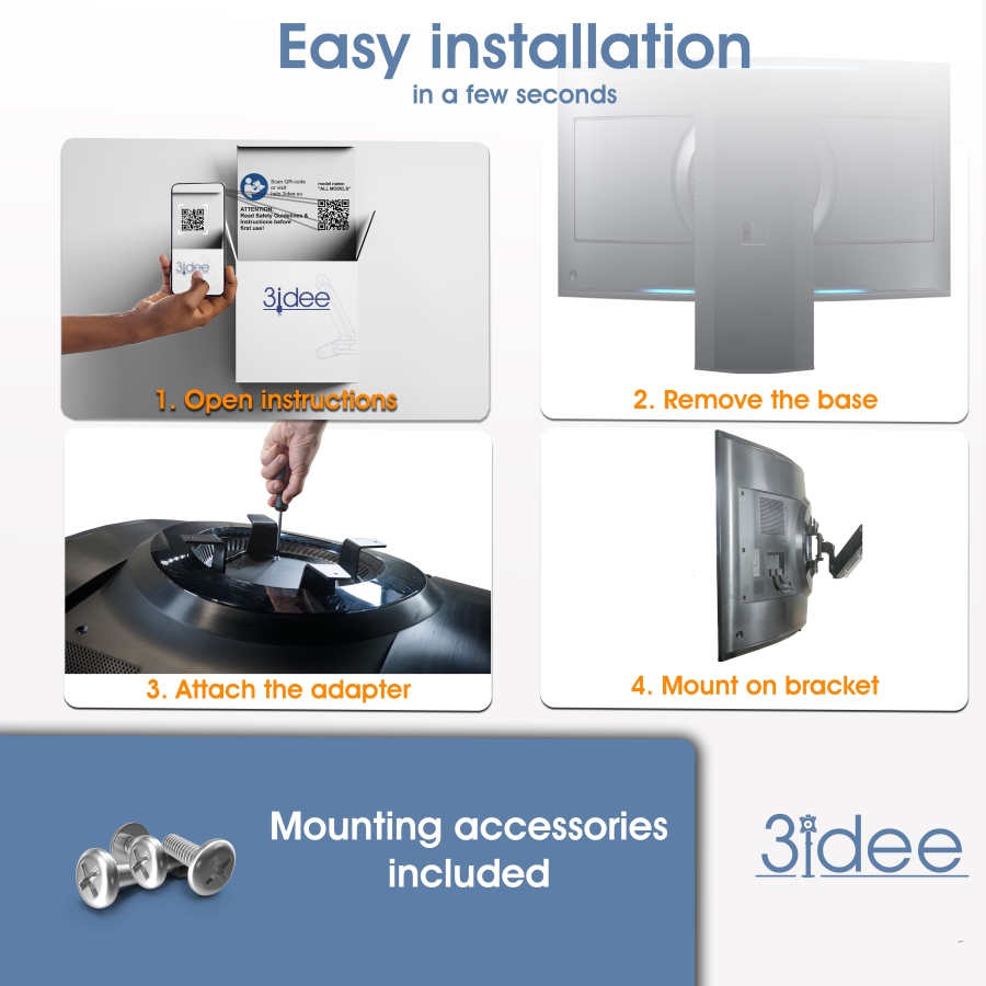 Adattatore VESA compatibile con monitor Samsung Odyssey Ark Gaming (Odyssey ARK 55" / ARK55" Gen2)