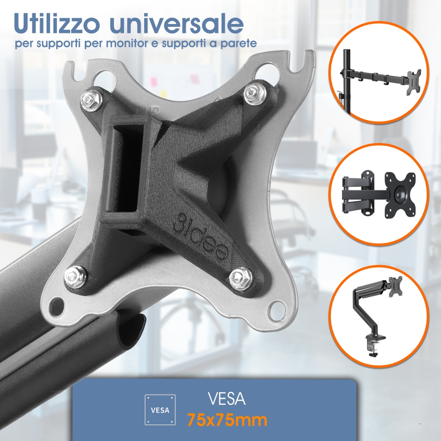 Adattatore VESA per HP Serie 5 PRO e Serie E G5 (524pf, 527pf, 527pq, 524pu, 527pu, E24q, E27q, E32k ecc.)