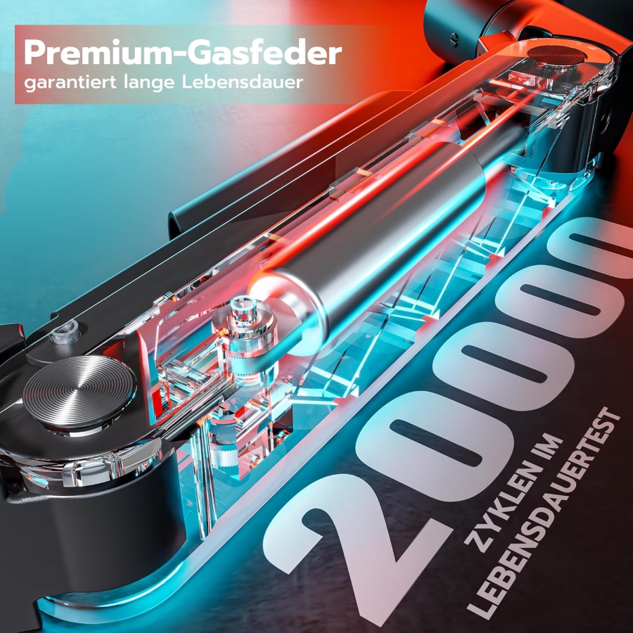 ARES WING Braccio Monitor Heavy Duty 17-49 Pollici (fino a 20 kg) – Molla a Gas (Colonna extra alta e portata di 20 kg per schermi Ultrawide e Curvi.)