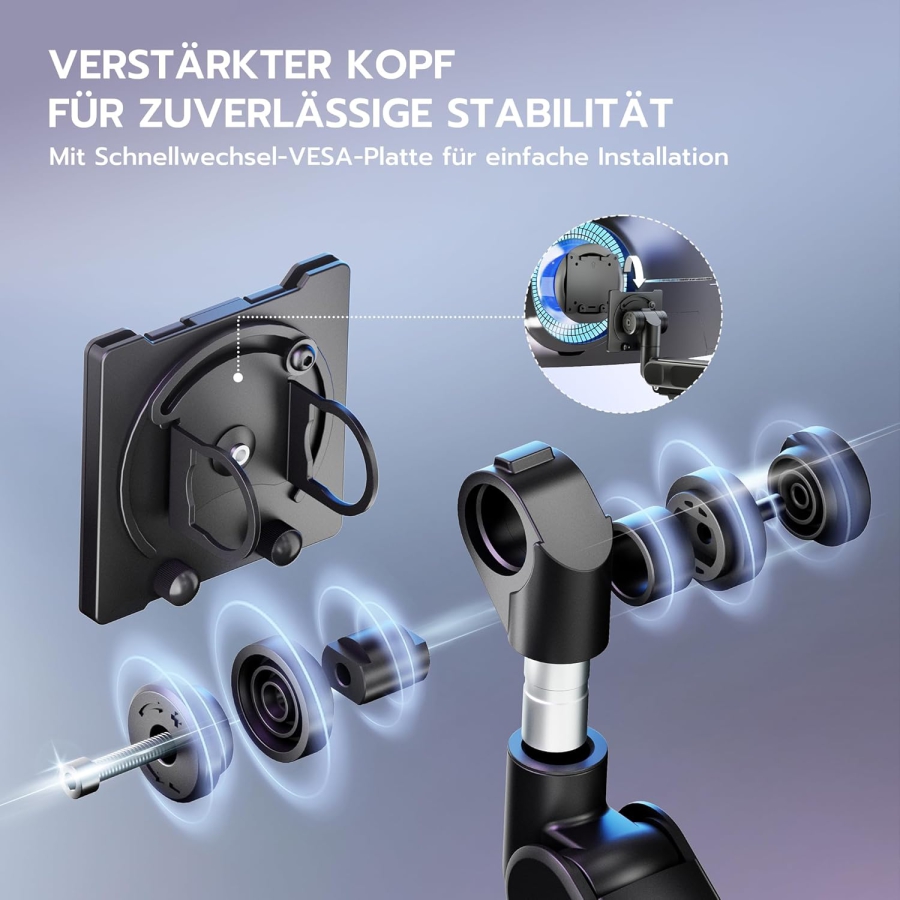 ARES WING Supporto Parete Monitor 24-57 Pollici (fino a 27kg) – Molla a Gas (Braccio a parete Heavy Duty per schermi Ultrawide & Curvi.)