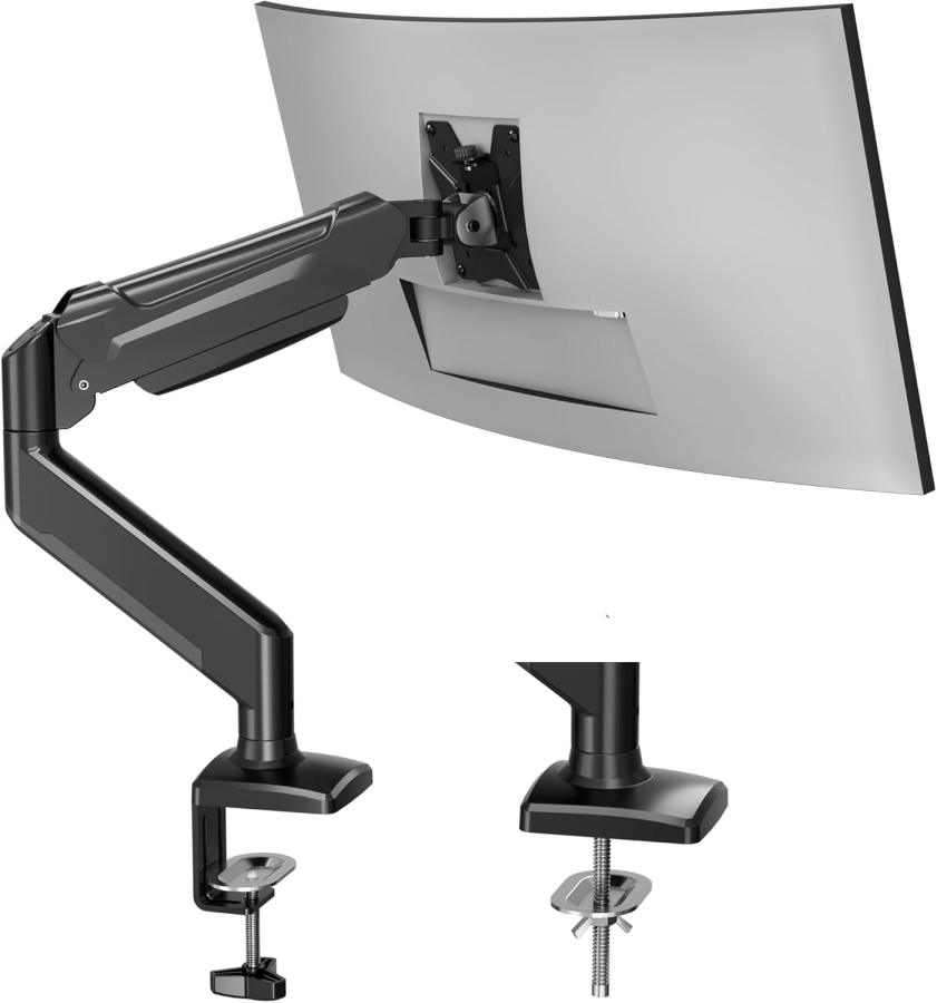 BONTEC Braccio Monitor a Molla a Gas 13–32" | 3–9 kg (Braccio monitor ergonomico a molla a gas: Estremamente durevole, stabile e con montaggio lampo.)