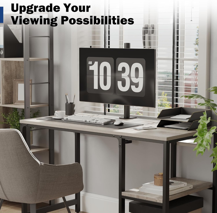 BONTEC Supporto 1 monitor per monitor da 13-34", braccio corto, fino a 10kg, regolabile in altezza, inclinabile