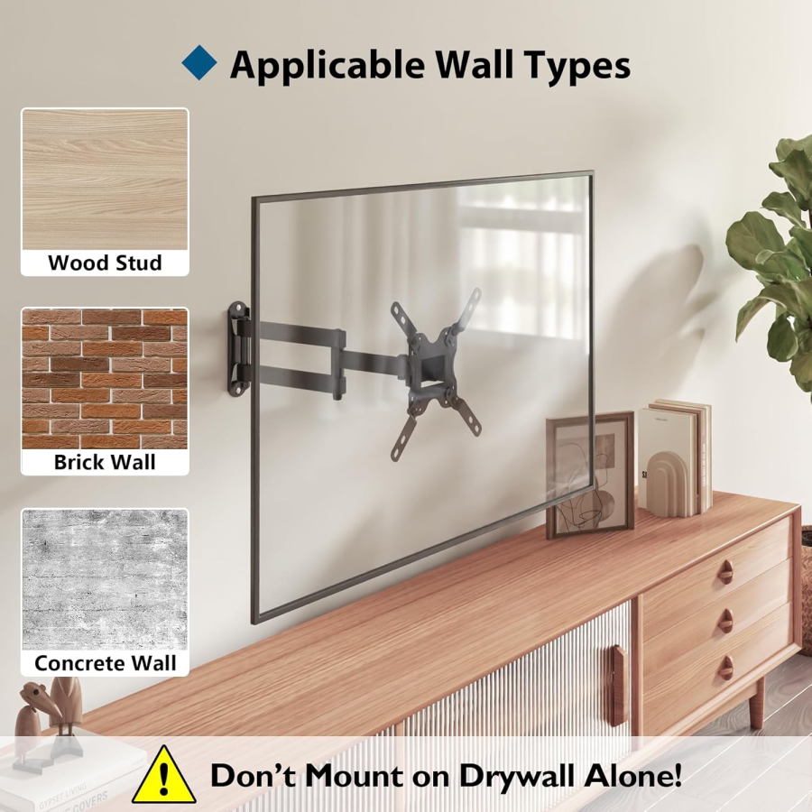 BONTEC Supporto a parete per schermi da 13-42 pollici, fino a 20 kg