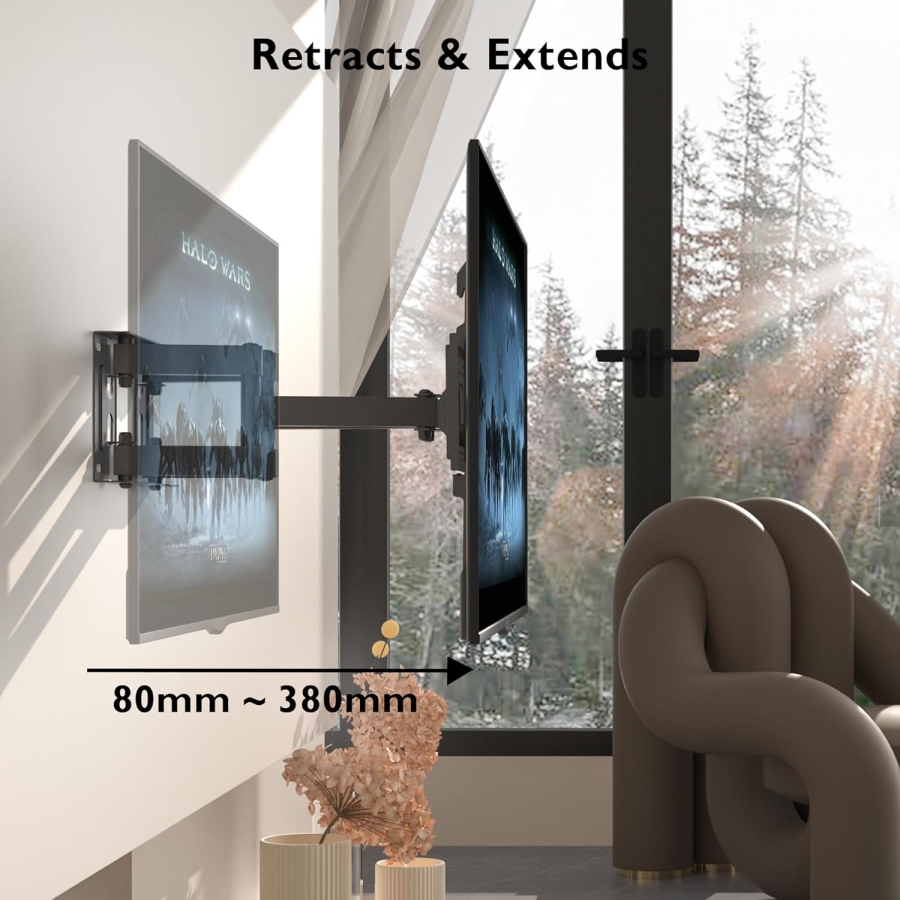 BONTEC Supporto a parete per schermi da 23-70", fino a 45 kg, distanza dalla parete 80 mm