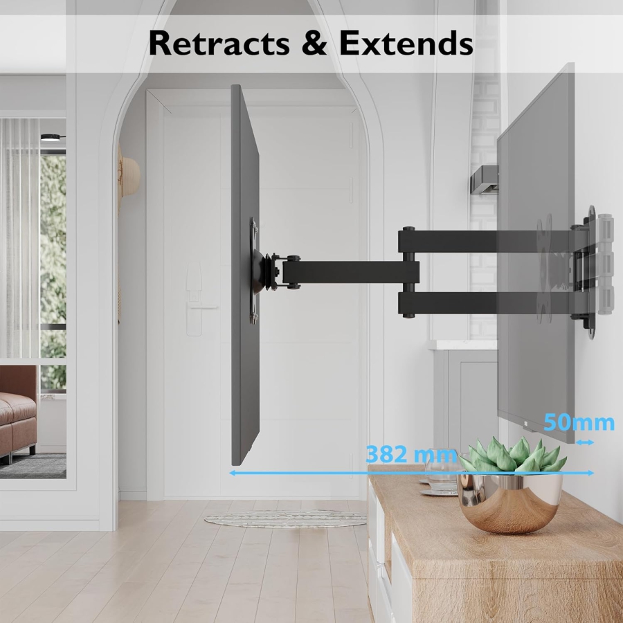 BONTEC Supporto da parete per monitor da 13-30 pollici, fino a 15 kg, design salvaspazio