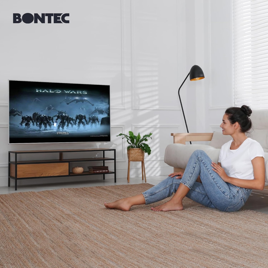 BONTEC Supporto TV a Parete Girevole & Inclinabile per Televisori da 23-70 Pollici (Max. 45 kg) (Supporto a doppio braccio Full Motion – VESA fino a 400x400, Estensibile fino a 38 cm.)