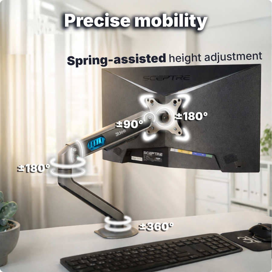 Braccio per monitor 3IDEE Flexi Lite 17–32" | 1–9 kg