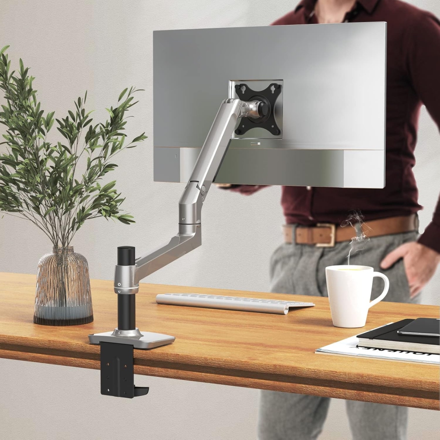 Braccio per monitor Ergounion RLAX E6 13–40" | 3–11 kg (Supporto a Braccio Singolo Premium in Alluminio Lucido)
