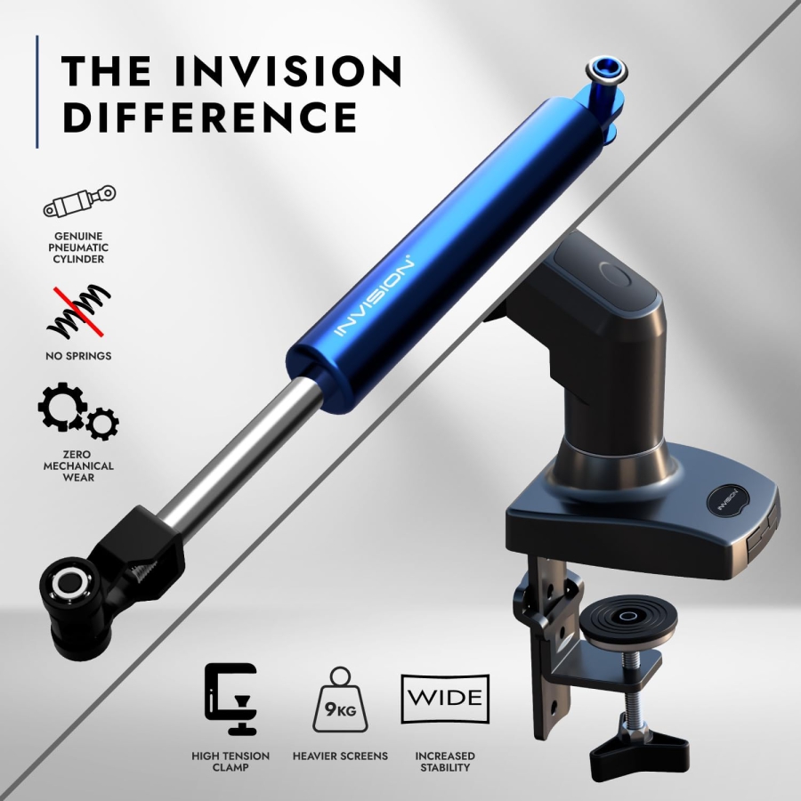 Braccio per monitor Invision MX200 19–32" | 2–9 kg (Supporto Ergonomico a Molla a Gas per Due Monitor fino a 12 kg Ciascuno)