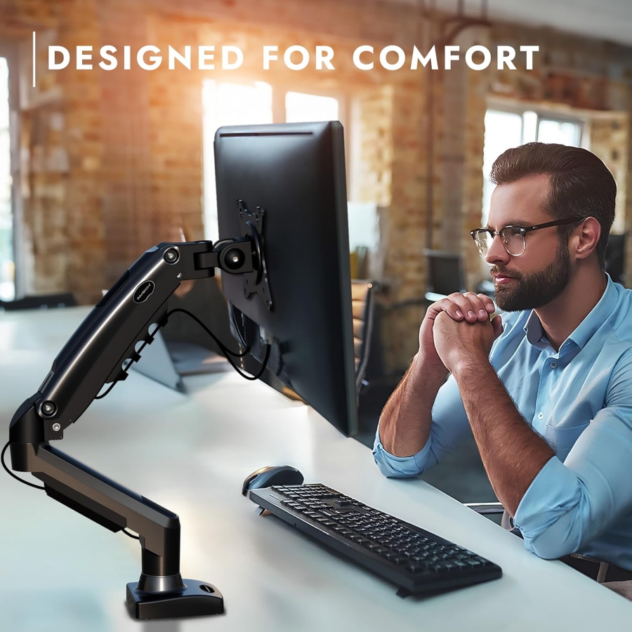 Braccio per monitor Invision MX200 19–32" | 2–9 kg (Supporto Ergonomico a Molla a Gas per Due Monitor fino a 12 kg Ciascuno)