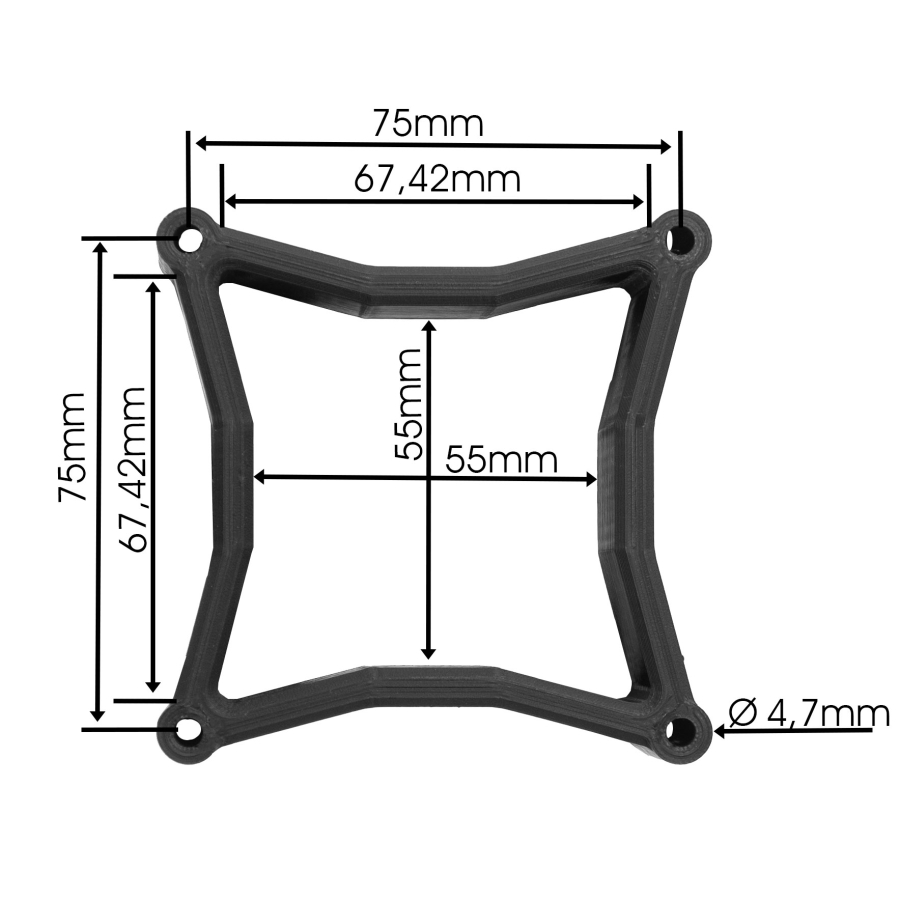 Distanziatore VESA 75x75 (compatibile con Samsung Odyssey G5)