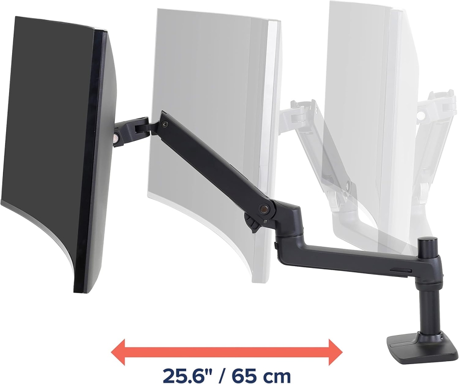 Ergotron LX Supporto da Tavolo Monitor (Nero) per Schermi fino a 34 Pollici (Braccio Monitor Premium con Tecnologia Brevettata Constant Force per un Posizionamento Senza Sforzo fino a 11,3 kg.)