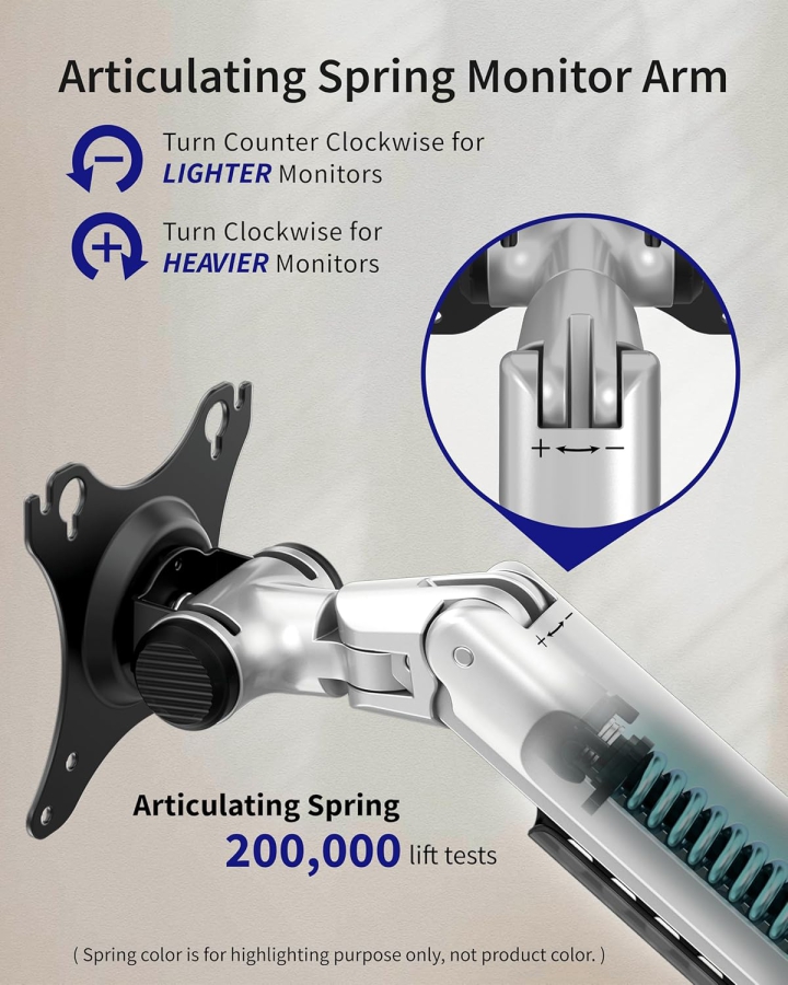 Ergounion Supporto Monitor 3 Schermi (Alluminio) per 13–40 Pollici (Supporto da Tavolo Premium per Tre Monitor fino a 11,3 kg Ciascuno – Con Molla Meccanica Durevole.)