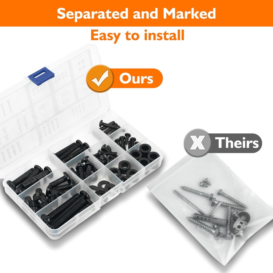 GINKGO Set di Viti VESA Universali per TV & Monitor (M4, M5, M6, M8) (Kit di montaggio da 68 pezzi per supporti a parete e piedistalli – Compatibile fino a 80 pollici.)