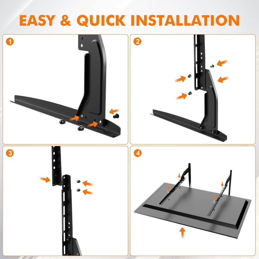 GRIFEMA Piedini Supporto TV Universale per TV da 22–80 Pollici (Regolabili in Altezza) (Stabile supporto sostitutivo con portata fino a 50 kg – VESA max. 800x400 mm)