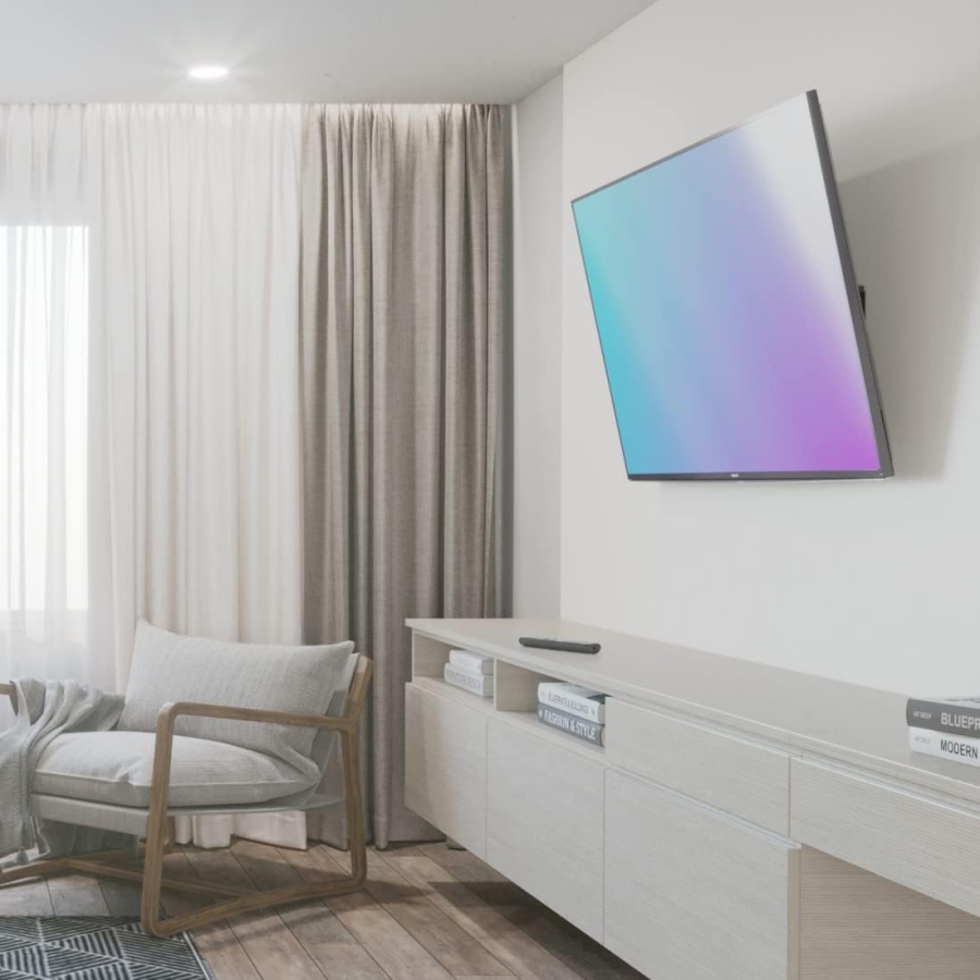 Hama Supporto TV a Parete Inclinabile per Televisori da 32-75 Pollici (VESA 400x400) (Supporto TV ultrapiatto (2,4 cm distanza dalla parete) – Inclinabile in modo continuo di 10°, portata fino a 35 kg.)