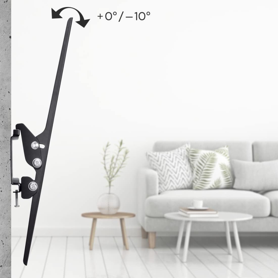 Hama Supporto TV a Parete Inclinabile per Televisori da 32-75 Pollici (VESA 400x400) (Supporto TV ultrapiatto (2,4 cm distanza dalla parete) – Inclinabile in modo continuo di 10°, portata fino a 35 kg.)