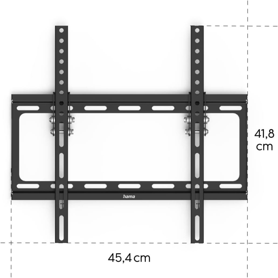 Hama Supporto TV a Parete Inclinabile per Televisori da 32-75 Pollici (VESA 400x400) (Supporto TV ultrapiatto (2,4 cm distanza dalla parete) – Inclinabile in modo continuo di 10°, portata fino a 35 kg.)