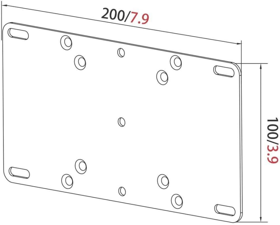 my wall Adattatore VESA HA2L – Estensione per supporti TV (75/100 fino a 200) (Piastra adattatrice universale in acciaio robusto – Upgrade per supporti monitor & TV)