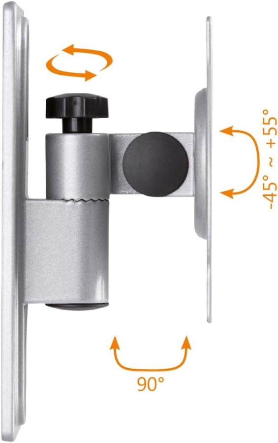 My Wall HC1-1L Supporto TV a Parete per Camper & Roulotte (13-32 Pollici) – Bloccabile & Compatto (Viaggiare sicuri grazie al blocco: Supporto a 1 snodo, Inclinabile 55° & Girevole – Per schermi 33-81 cm – 20 anni di garanzia.)