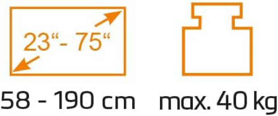 My Wall HP49L Supporto TV Universale per TV da 23–75 Pollici (Piedini di ricambio regolabili in altezza con cuscinetti protettivi in EVA – Carico fino a 40 kg & 20 anni di garanzia.)