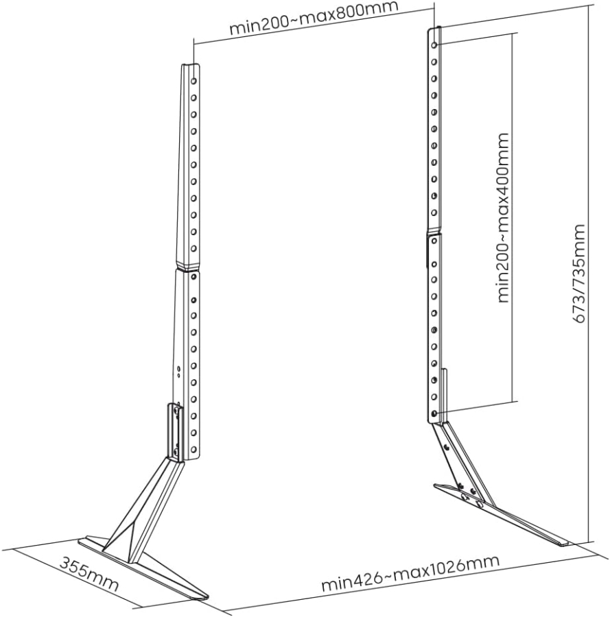 My Wall HP49L Supporto TV Universale per TV da 23–75 Pollici (Piedini di ricambio regolabili in altezza con cuscinetti protettivi in EVA – Carico fino a 40 kg & 20 anni di garanzia.)