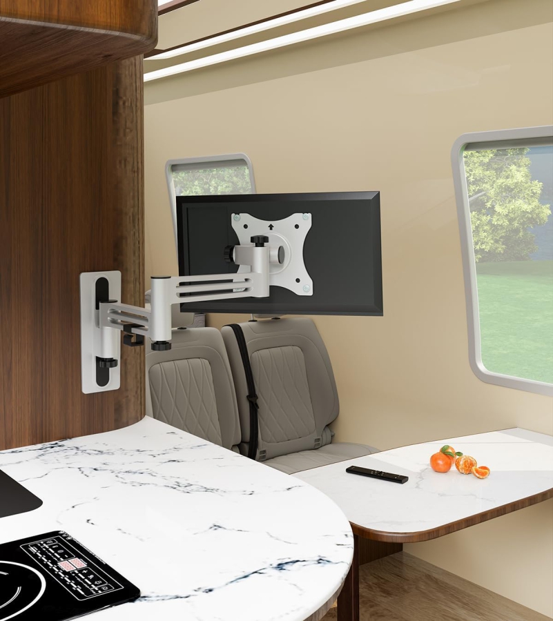 My Wall Supporto TV a Parete per Camper & Roulotte (HC1-3L) – Bloccabile & Antivibrazioni (TV sicura in viaggio: Girevole, Inclinabile & Bloccabile – Per schermi fino a 15 kg – 20 anni di garanzia.)