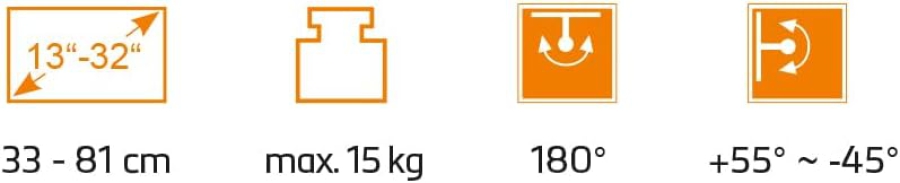 My Wall Supporto TV a Parete per Camper & Roulotte (HC1-3L) – Bloccabile & Antivibrazioni (TV sicura in viaggio: Girevole, Inclinabile & Bloccabile – Per schermi fino a 15 kg – 20 anni di garanzia.)