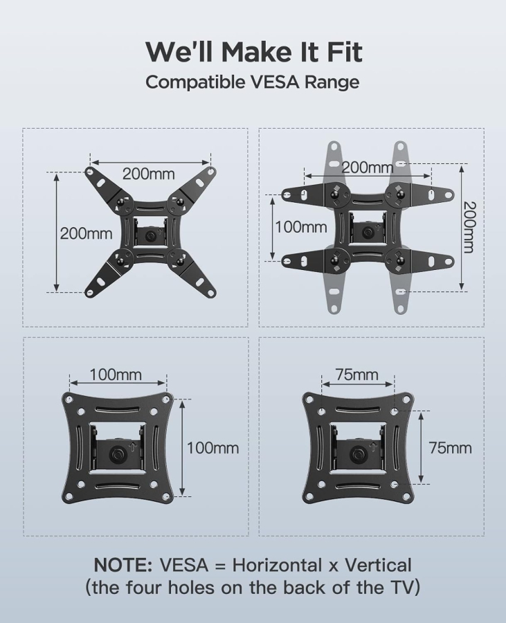 One for All Supporto TV a Parete Piatto per Televisori da 32-90 Pollici (WM4611) (Supporto estremamente robusto della serie Solid (fino a 100 kg) – Solo 25 mm di distanza dalla parete – VESA fino a 600x400.)