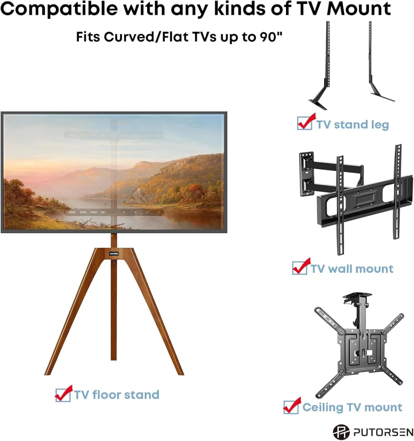 PUTORSEN Set di Viti VESA Universali per TV fino a 90 Pollici (M4, M5, M6, M8) (Kit hardware completo per supporti a parete e piedistalli – Incl. distanziatori e rondelle.)