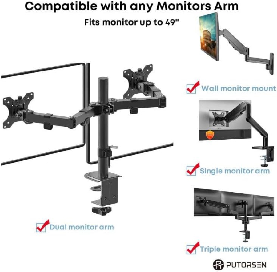 PUTORSEN Set di Viti VESA Universali per TV fino a 90 Pollici (M4, M5, M6, M8) (Kit hardware completo per supporti a parete e piedistalli – Incl. distanziatori e rondelle.)