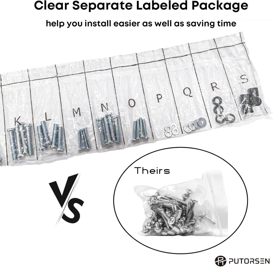 PUTORSEN Set di Viti VESA Universali per TV fino a 90 Pollici (M4, M5, M6, M8) (Kit hardware completo per supporti a parete e piedistalli – Incl. distanziatori e rondelle.)