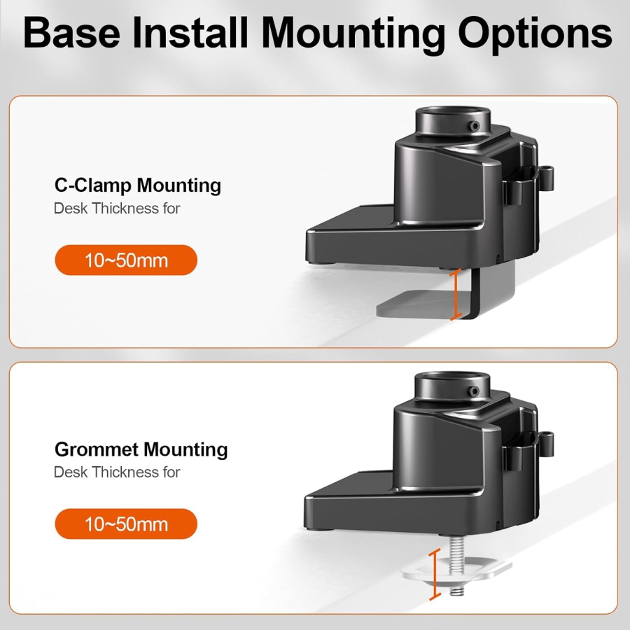 PUTORSEN Supporto da Tavolo Doppio Monitor per Schermi 17–35 Pollici (Supporto Ergonomico a Molla a Gas per Due Monitor fino a 12 kg Ciascuno)