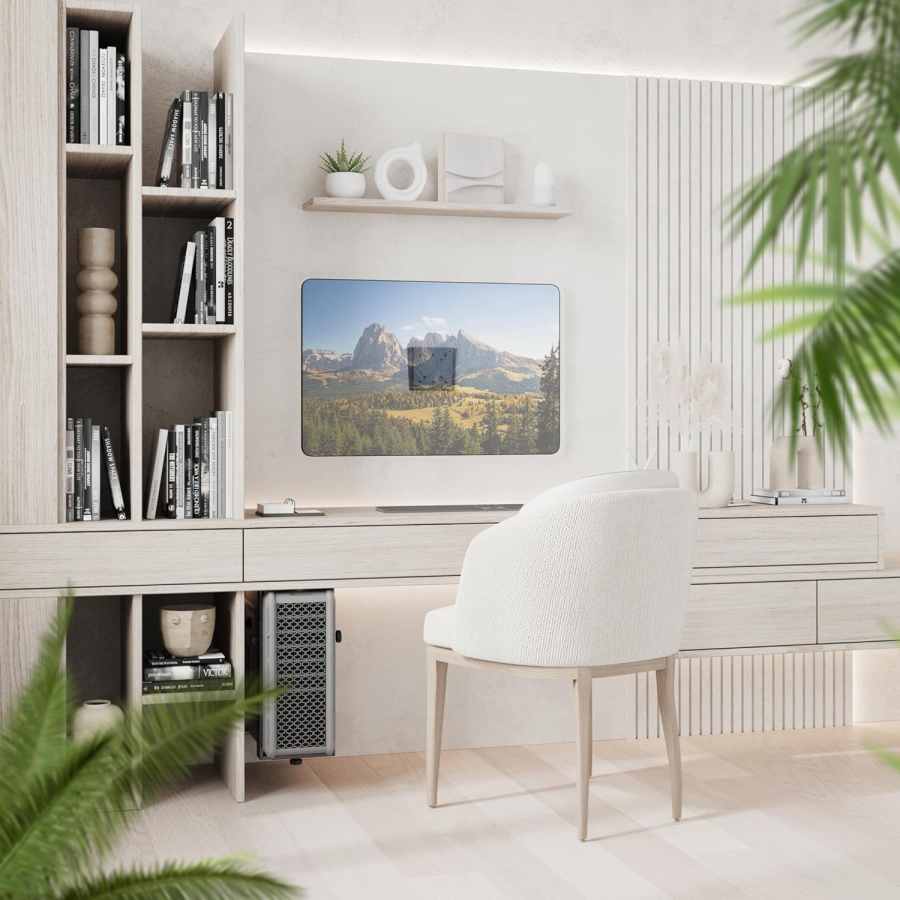 RICOO Monitorhalterung Parete F0311 per 13-34 Pollici – Fissa & Slim (14mm), VESA 75/100, fino a 30kg (Supporto a parete ultra-piatto per schermi PC: design minimalista, massima stabilità e montaggio facile.)