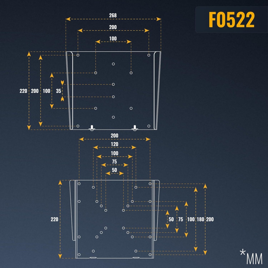 RICOO Supporto TV a Parete Ultra Slim F0522 per Schermi Piatti da 32-55 Pollici (Supporto monitor fisso estremamente piatto (14mm distanza dalla parete) – VESA fino a 200x200, portata 30kg.)
