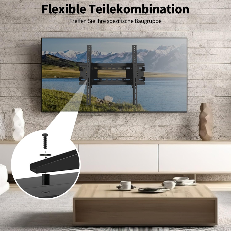 Set di Viti TV Universali (120 Pezzi) per Supporti a Parete & Piedistalli (Assortimento viti VESA M4, M5, M6, M8 incl. distanziatori & rondelle per TV fino a 80 pollici)