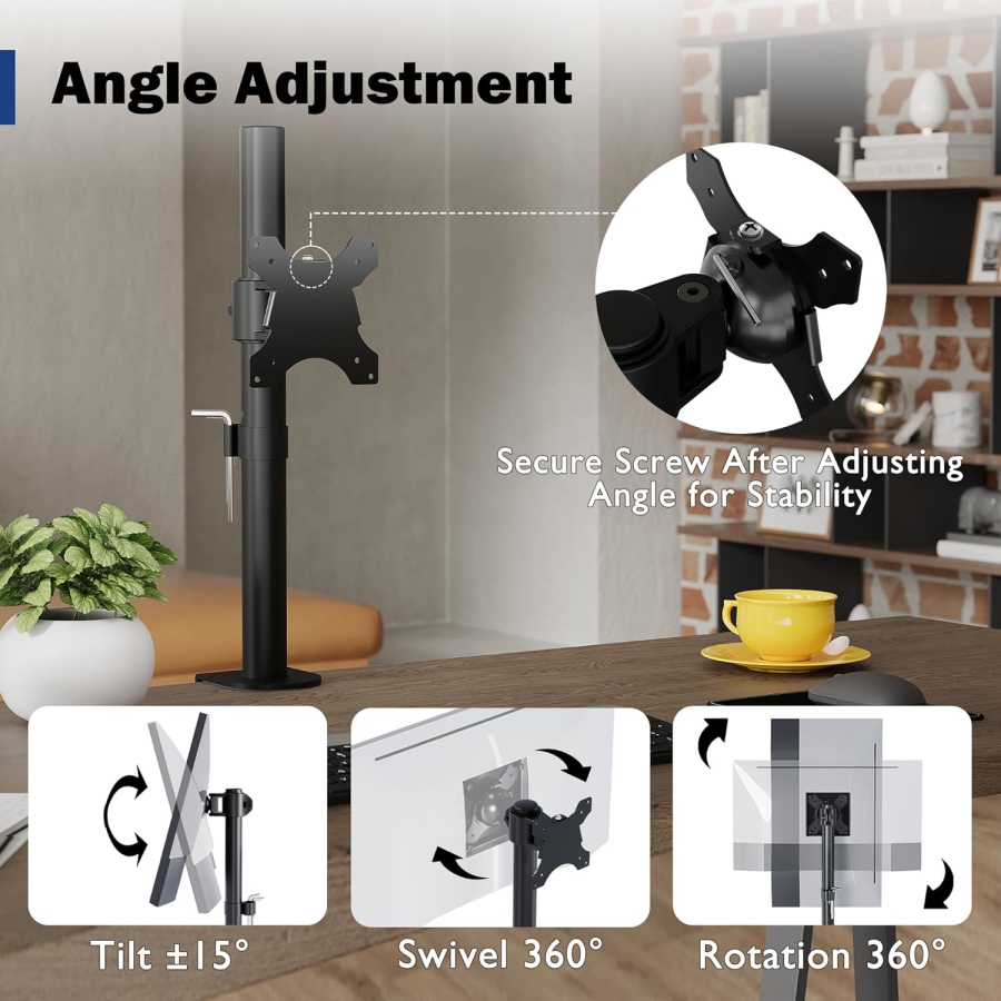 Supporto per monitor BONTEC, supporto da tavolo per schermi da 13-34 pollici, completamente mobile, design ergonomico, regolabile in altezza, per gaming e uso in ufficio, supporta fino a 10 kg, compatibile con VESA 75/100