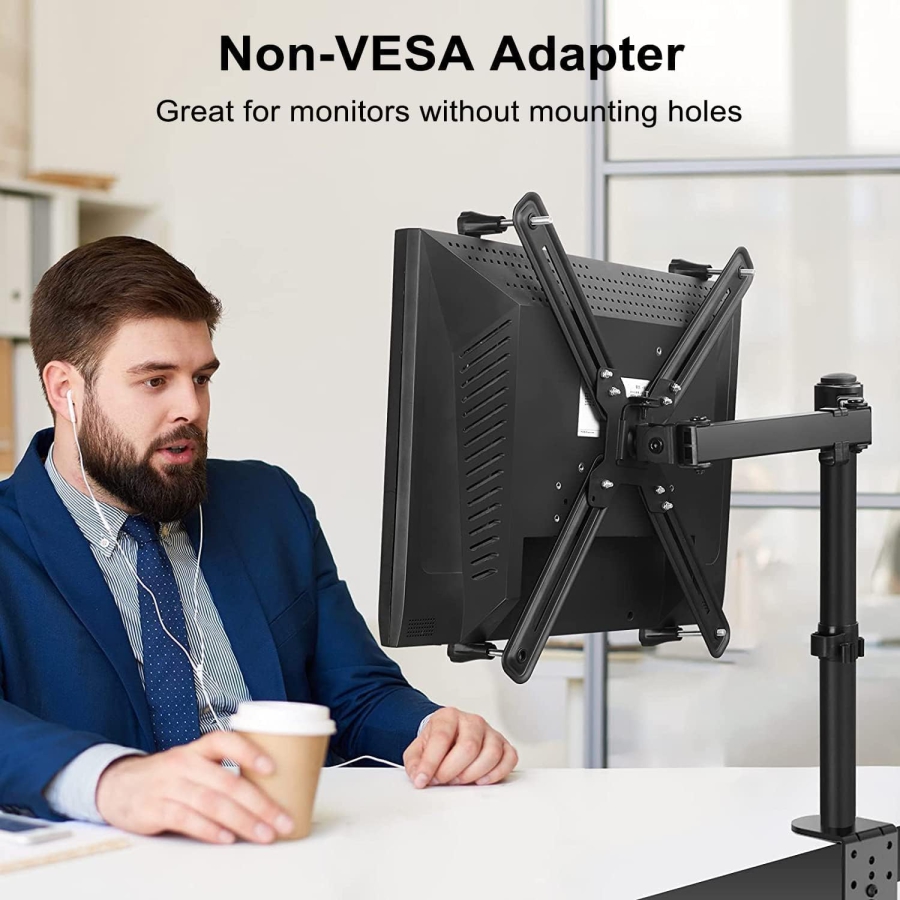 Suptek Adattatore VESA per Monitor Non-VESA 13-27" – Supporto in Acciaio (La soluzione intelligente per monitor senza fori VESA: tenuta sicura per ogni setup.)