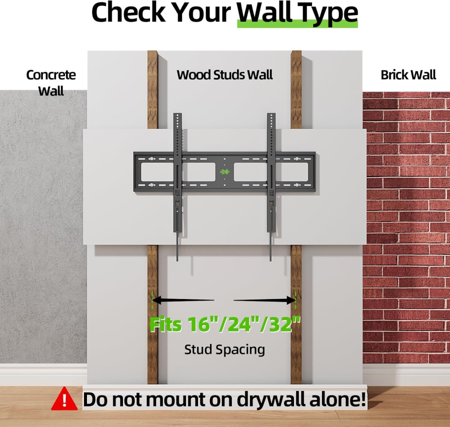 USX MOUNT Supporto a parete  per schermi da 45-100", fino a 91 kg, carico estremamente pesante